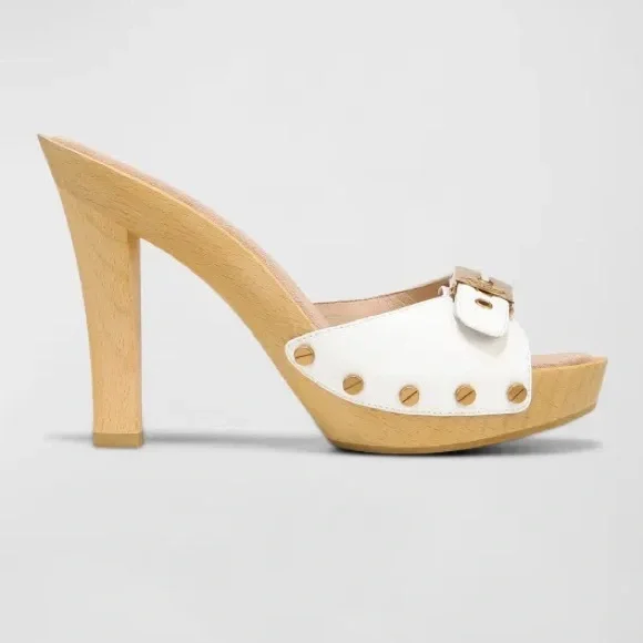 ❤️SOLD❤️ New! VERONICA BEARD x DR. SCHOLL'S Lolli Leather Platform Clogs Sandals - Picture 5 of 16